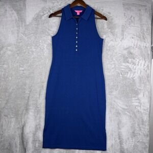 Lilly Pulitzer Reema Sleeveless Polo Dress in Aegean‎ Navy Size Small